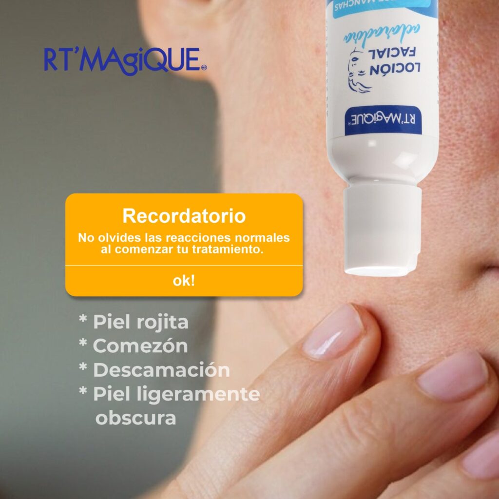 Reacciones normales Loción RT MAgiQUE